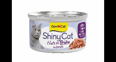 24 x 70 g - GimCat ShinyCat Filets in broth tonijn + zalm