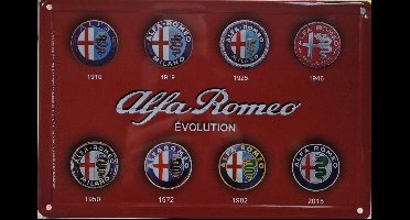 Alfa Romeo Evolution. Metalen wandbord met standaard 20 x 30 cm...