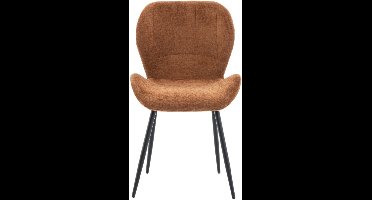 Eetkamerstoel Flor - Stof - Bruin/Cognac - 52 x 87 x 58 cm (BxHxD)