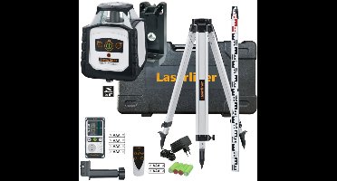 Laserliner 052.305A Cubus G 210 S set Groene Rotatielaser, licht-statief 150 cm, telescopische nivelleerlat 4 m en laserontvanger