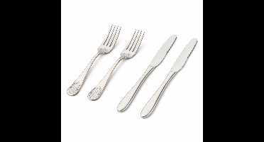 Roestvrij Stalen Keukenmes & Vork Set – 4-delig (2 Messen + 2 Vorken) – Duurzaam & Elegant Bestek