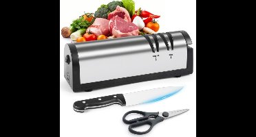 Core® Elektrische messenslijper - Messenslijper - Messenslijpers - Messenslijper elektrisch - Zilver- 4 cm x 4 cm x 4cm; 720g