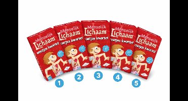 Het Menselijk Lichaam - 5-pack - Weetjes Kinder Kwartet - Leuk, voordelig & leerzaam kadootje voor kinderen - Giveaway voor kinderfeestjes & goodie bags