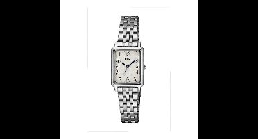 Q&Q-dameshorloge-model q03c-501py-zilverkleurig-rechthoekig-duidelijke wijzerplaat-3 atm waterdicht-afmeting 22x26 mm