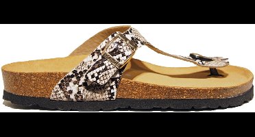 Rohde dames teenslippers met slangenprint