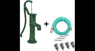 Deltaline Zwengelpomp Gietijzer – Groen – Retro Handpomp – Inclusief 5 m Zuigslang + Bevestigingsset