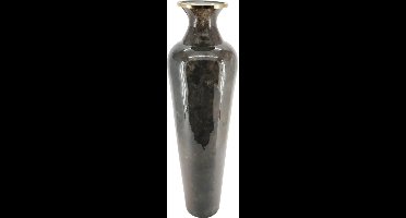 Vaas glas d28h96.5cm donkergrijs