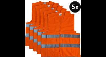 Mexxo - 5 stuks - Hesje oranje - Veiligheidshesje oranje - one size - reflecterend