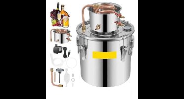 Roestvrijstalen Alcohol Distilleerapparaat - Destilleerapparaat Etherische Olie - Destilleerketel - 8 Gal - voor Moonshine, Water & Essentiële Oliën