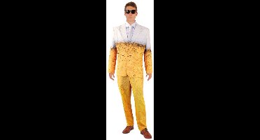 PartyXplosion - Boeren Tirol & Oktoberfest Kostuum - Heerlijk Helder Bier Flinke Pils - Man - geel - Maat 52 - Bierfeest - Verkleedkleding - Carnaval kostuum heren