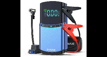 Buvaye - Jumpstarter voor Auto - Startkabels - Starthulp - Luchtcompressor - 4 in 1 - 12V - Jumpstarters - Powerbank 10000mah - 2000A - Blauw