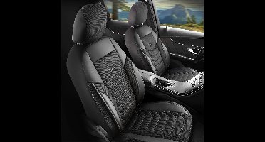 Stoelhoezen Nissan Micra 1992 – 2003 – Florida Zwart grijs Pique stof – sluit naadloos aan op je interieur (Voorstoelen set 2 voorstoelen)