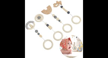 4 Stuks Houten Speelgoed - Baby Ophangen Speelgoed - Baby Tanden Uit Speelgoed - Kinderkamer, Kinderopvang Decoratie