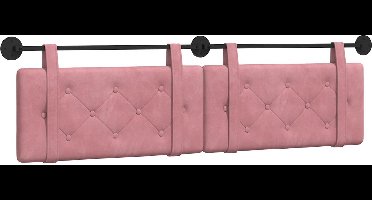 vidaXL - Hangend - hoofdbord - Roze - Fluweel