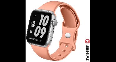 Swissten bandje geschikt voor Apple Watch 38-41mm Silicone Band - 46000108 - Orange Pink