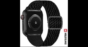Swissten bandje geschikt voor Apple Watch 38-41mm Nylon Band - 46000705 - With Buckle - Black
