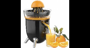 Gadgy Citruspers Elektrisch - Sinaasappelpers en Citroenpers met Schenktuit - Juicer met 2 perskegels - Antidrupsysteem - Antislip - 100W - Zwart - Vaatwasserbestendig