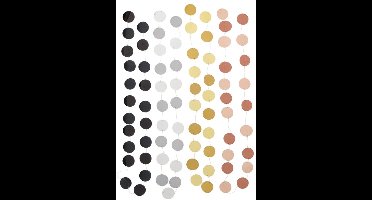 Boltze - Feestversiering - Set van 4 - Guirlandes - Woon/Feestslinger - 195cm - Zwart, Goud, Zilver, Rose - Pet Plastic