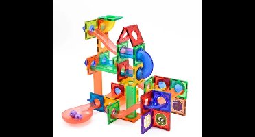 Magna Minds - Magnetic Tiles - Knikkerbaan - 105 stuks - Magnetisch Speelgoed - Constructie speelgoed - Magnetische tegels - Montessori speelgoed - Magnetic toys - Magnetische bouwstenen - Speelgoed Kinderen