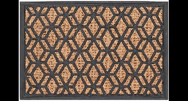 Deurmat kokos rubber ruit 40x60cm multicolor speelgoed educatief.