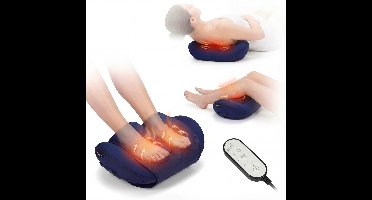 Massage Apparaat 3-in-1 met Warmtefunctie - Masseert Rug, Voeten en Kuiten - Shiatsu Massagekussen - Voetmassage, Rugmassage & Beenmassage - Donkerblauw