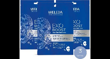 WELEDA Exo Boost Collagen Sheet Mask - 3 stuks - Voordeelverpakking - Geeft Een Liftend & Verstevigend Effect - Hydrateert En Voedt De Huid Intensief - Vermindert Diepe Rimpels & Pigmentvlekken - 100% Natuurlijke Ingrediënten