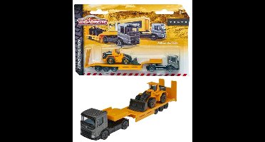 Majorette Volvo Transporter FMX Low Bed Trailer - Metaal - 19 cm lang