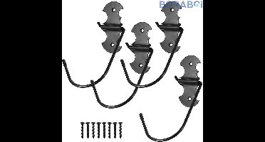 Boraboi® Fietswandhouders - Verticaal Inklapbaar - Met Rubberen Pads - 4 Stuks
