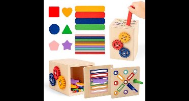 Montessori speelgoed, houten speelgoed baby, kinderspel met kleuren en vormen, sensorisch speelgoed, stapelspel vanaf 3 jaar, motorisch speelgoed, verjaardagsmeisjes, jongens vanaf 3, 4, 5 jaar