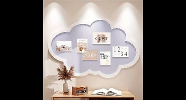 Wolkenprikbord met punaises - 60x40cm - Leuke wanddecoratie Viltkurkbord - Zelfklevende kurk memoborden - Opvouwbaar decoratief prikbord voor thuis, kantoor, school, blauw
