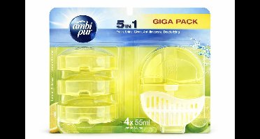 Ambi Pur WC Blok Luchtverfrisser Lemon & Lime – Toiletverfrisser – 4x 55ml – Giga Pack – Langdurige Frisheid