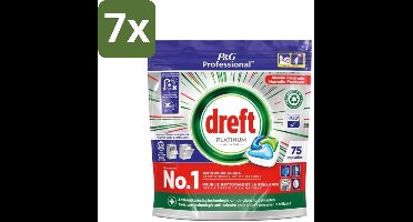Dreft Professional - Platinum - All In One - Vaatwascapsules - 75 Afwasbeurten - Bulkverpakking - 7 stuks