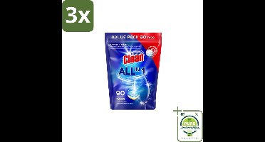 3 x At Home – Vaatwastabletten All-in-1 – Krachtige Reiniging – 90 Tabs - Grootverpakking - Vaatwastabletten - Vaatwasser - Reiniging - Glans - Kalkaanslag
