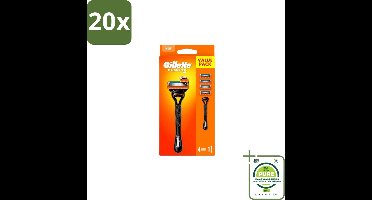 20 x Gillette – Fusion5 – Scheersysteem Houder + 4 Mesjes - Grootverpakking - Scheermes - Scheren - Scheren Mesjes - Scheren Houder - Scheren Comfort