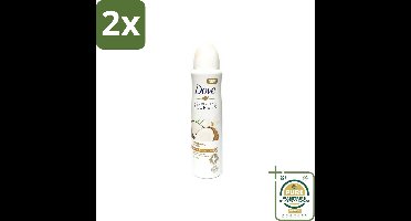 Dove – Deodorant Spray – Restoring Ritual Cocos & Jasmijn – 150 ml - Voordeelverpakking - 2 stuks - Kokos en jasmijn - Alcoholvrije deodorant