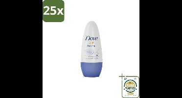 25 x Dove – Deodorant Roller – Original – 50 ml - Grootverpakking - Deodorant Roller - Okselgeur - Hydraterende Deodorant - Klassieke Dove-geur - Frisse Geur