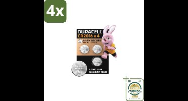 Duracell Knoopcelbatterijen 2016 4 stuks per verpakking - Voordeelverpakking - 4 stuks - Babyveilig - Kindveilig