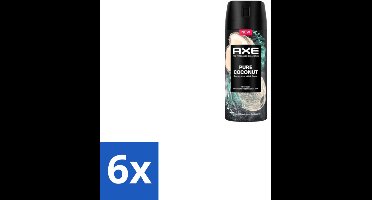 Axe – Deodorant Spray – Pure Coconut – 150 ml - Voordeelverpakking - 6 stuks