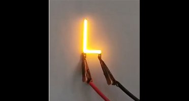 -L- COB LED 3V Filament Letter Geel 3 x 3 cm FPC 2200K 1W Warm-wit