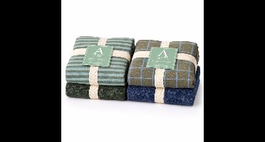 AT HOME-Keukendoeken & Theedoeken Set – 4-delig – Groen mix – 100% Katoen – Absorberend en Sneldrogend
