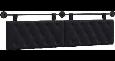 vidaXL - Hangend - hoofdbord - Zwart - Fluweel