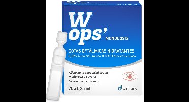 Wops hydraterende druppels 03% oogcomfort 20 eenheden - 0.35ml|Wops moisturizing drops 03% eye comfort 20 units of 0.35ml|Wops gouttes hydratantes 03% confort des yeux 20 unités de 0.35ml