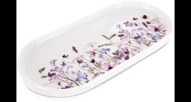 Serveerbord Porselein Bloemen LOUKA 25x12 cm - Dienblad - Bord - Plateau
