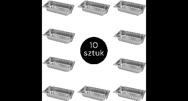 MEGA-M Gastronorm - GN 1/3 Set van 10 stuks - 325x176x65 mm - Roestvrij Staal