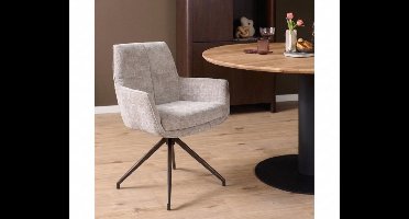 Eetkamerstoel Ryan draaibaar cremona - Taupe - eetkamerstoelen set van 2