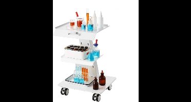 Laboratoriumwagen- Wagen - Kar - Trolley - K-ST753 - 220lbs - Metalen Verrijdbare Kar - voor Laboratoriumkliniek Schoonheid en Salon