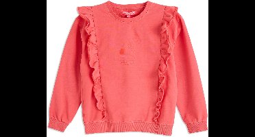 4PRESIDENT Sweater meisjes - Mid red fluor - Maat 128 - Meisjes trui