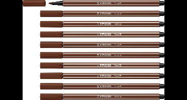 STABILO Pen 68 - Premium Viltstift - Bruin - Doos 10 stuks