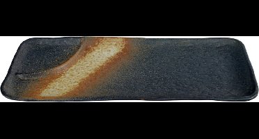 Zwart/Oranje Rechthoekig Bord - Large Plates - 30.2 x 12 x 2.3cm