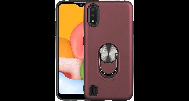 Hoesje Geschikt Voor Samsung Galaxy A10 hoesje Shockproof Armor case - back cover – TPU – Wijn Rood